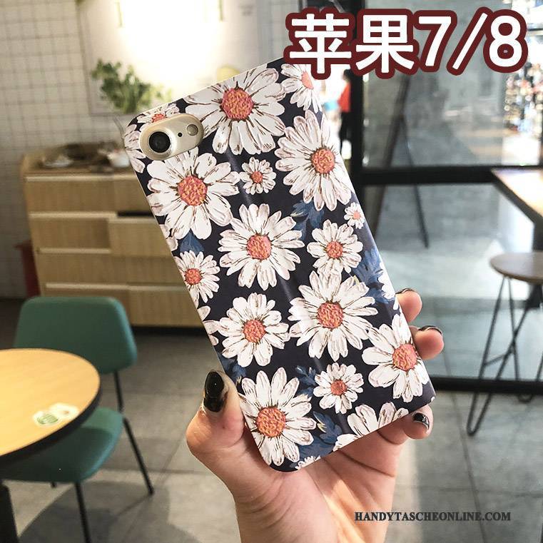 Hülle iPhone 8 Weiche Blau Hängende Verzierungen, Case iPhone 8 Halterung Trend Handyhüllen