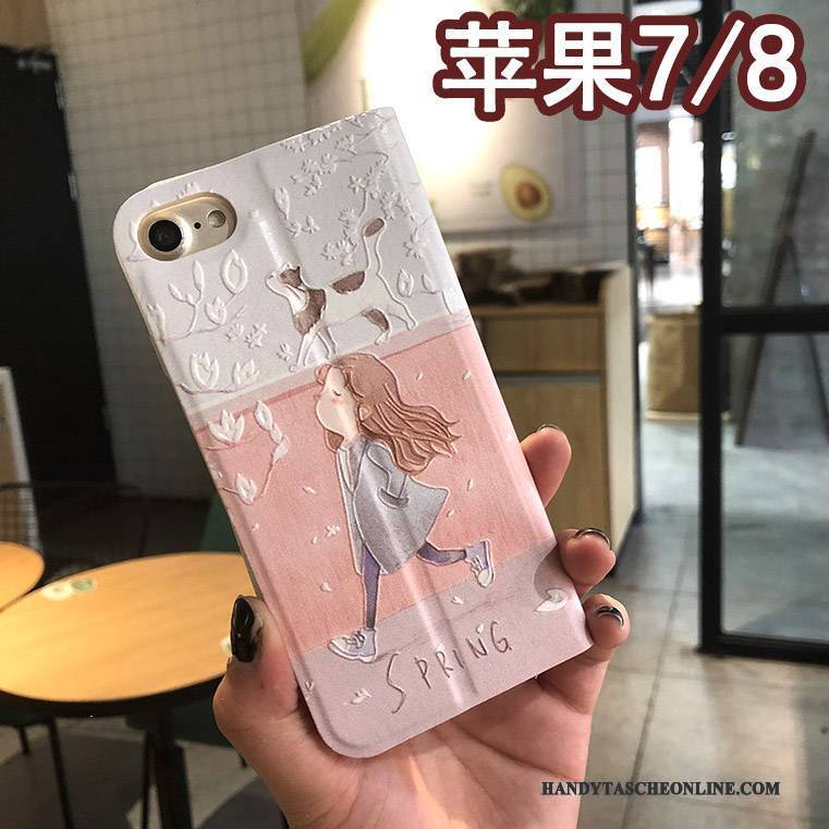 Hülle iPhone 8 Weiche Blau Hängende Verzierungen, Case iPhone 8 Halterung Trend Handyhüllen