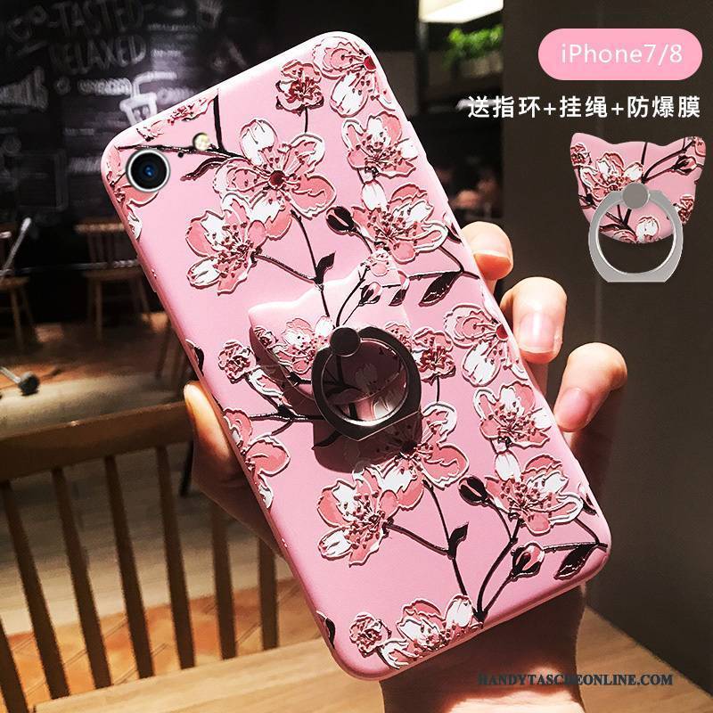 Hülle iPhone 8 Weiche Persönlichkeit Handyhüllen, Case iPhone 8 Taschen Rosa Anti-sturz