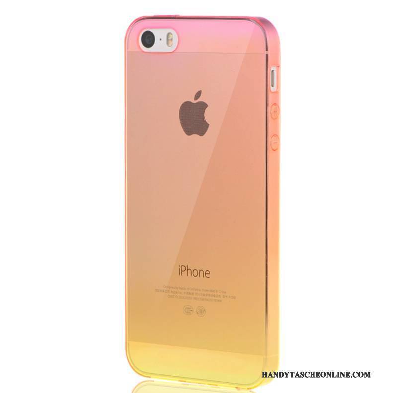 Hülle iPhone Se Weiche Persönlichkeit Grün, Case iPhone Se Kreativ Transparent Farbverlauf