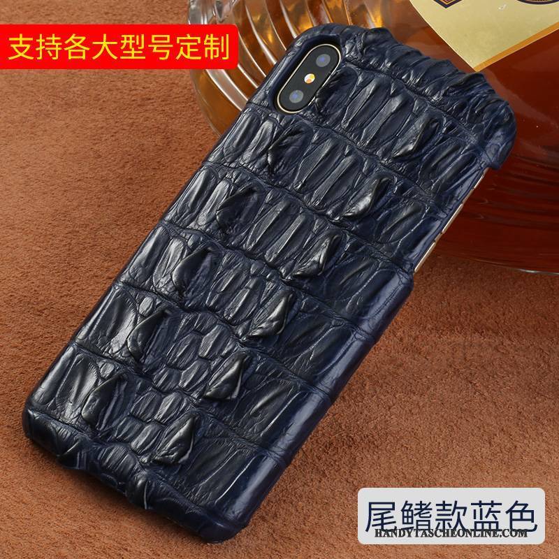 Hülle iPhone X Kreativ Angepasst Anti-sturz, Case iPhone X Leder Schwarz Trendmarke