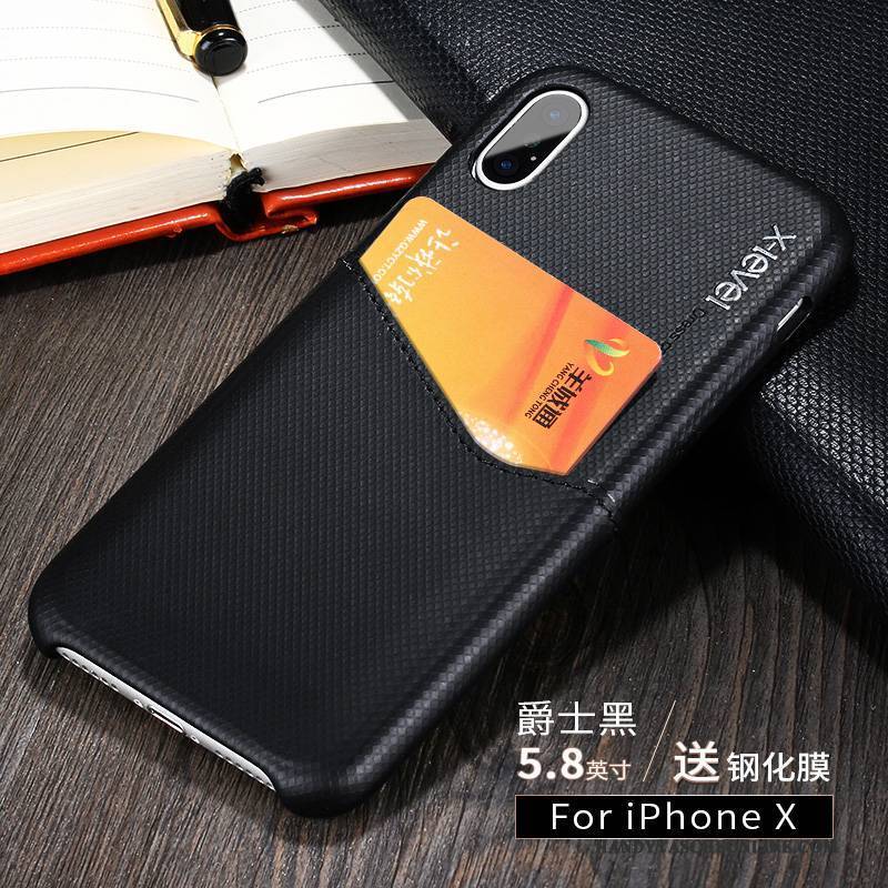 Hülle iPhone X Kreativ Anti-sturz Handyhüllen, Case iPhone X Schutz Schlank Schwarz