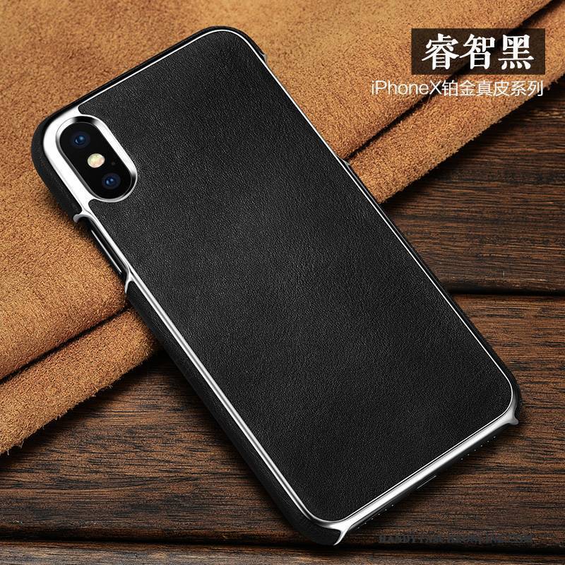Hülle iPhone X Lederhülle Dünne Anti-sturz, Case iPhone X Schutz Handyhüllen Business