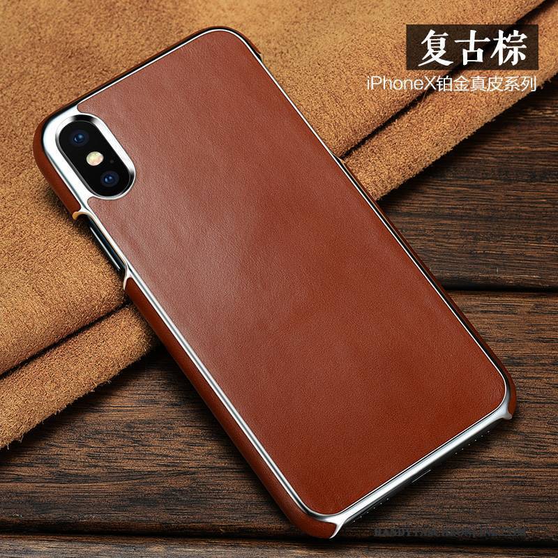 Hülle iPhone X Lederhülle Dünne Anti-sturz, Case iPhone X Schutz Handyhüllen Business