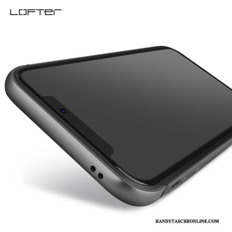 Hülle iPhone X Metall Grenze Silber, Case iPhone X Kreativ Persönlichkeit Anti-sturz
