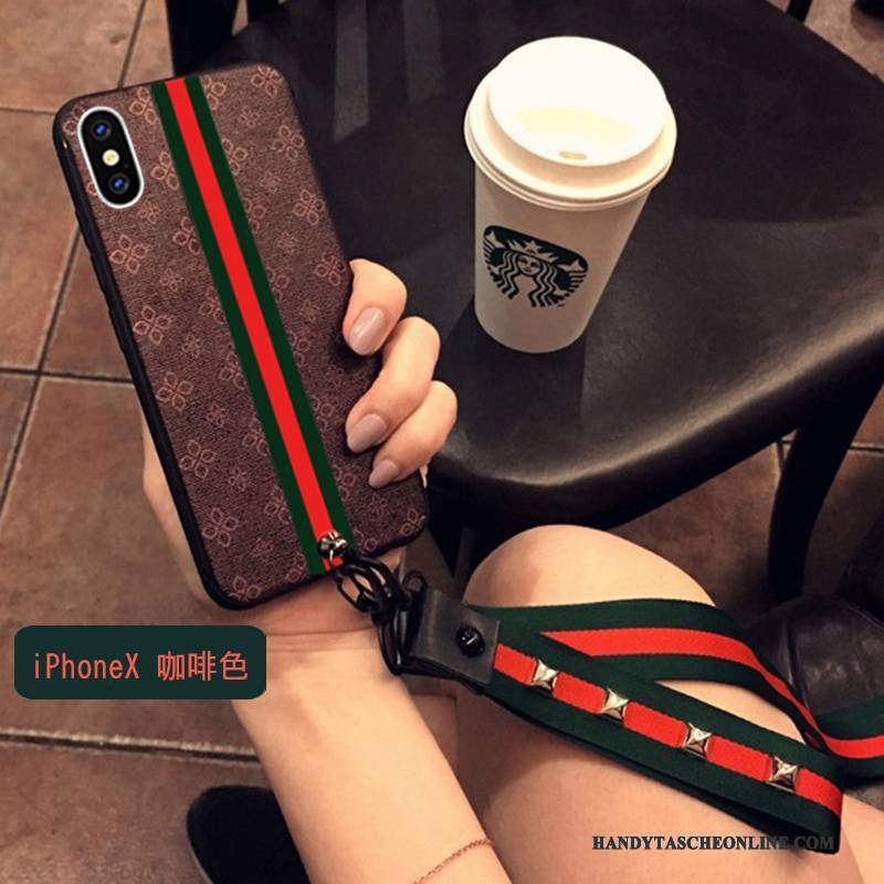 Hülle iPhone X Schutz Hängende Verzierungen Handyhüllen, Case iPhone X Weiche Trend Neu