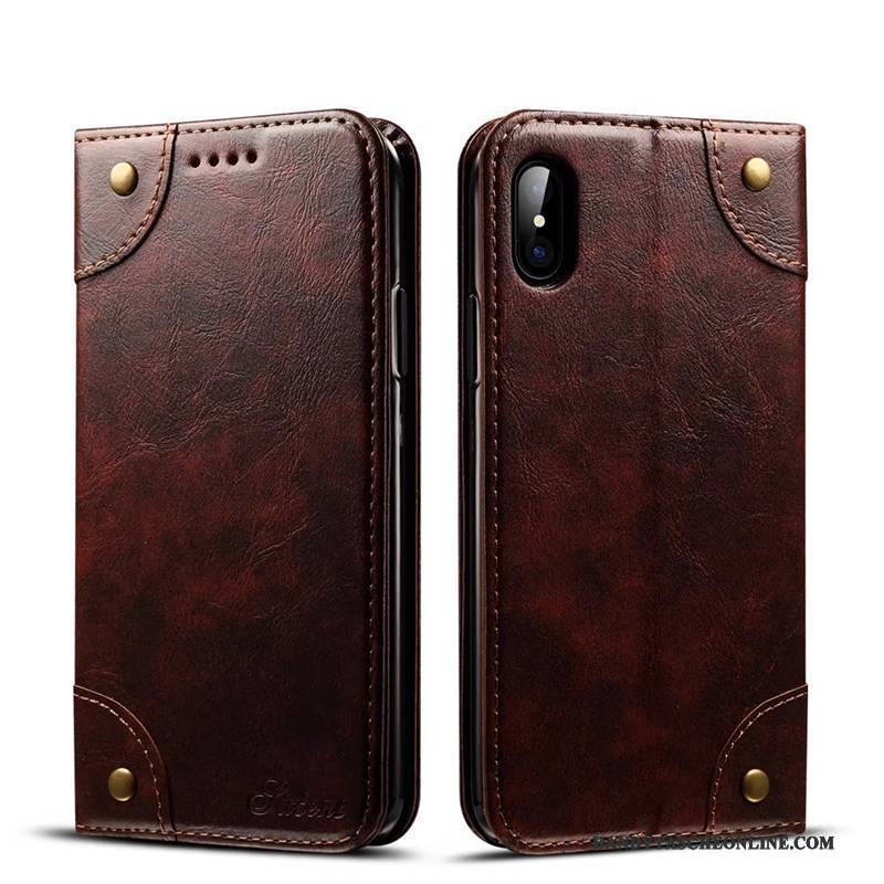 Hülle iPhone X Schutz Trend Karte, Case iPhone X Folio Grün Handyhüllen