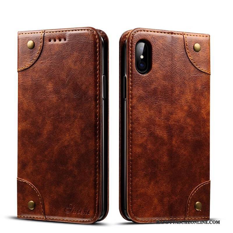 Hülle iPhone X Schutz Trend Karte, Case iPhone X Folio Grün Handyhüllen