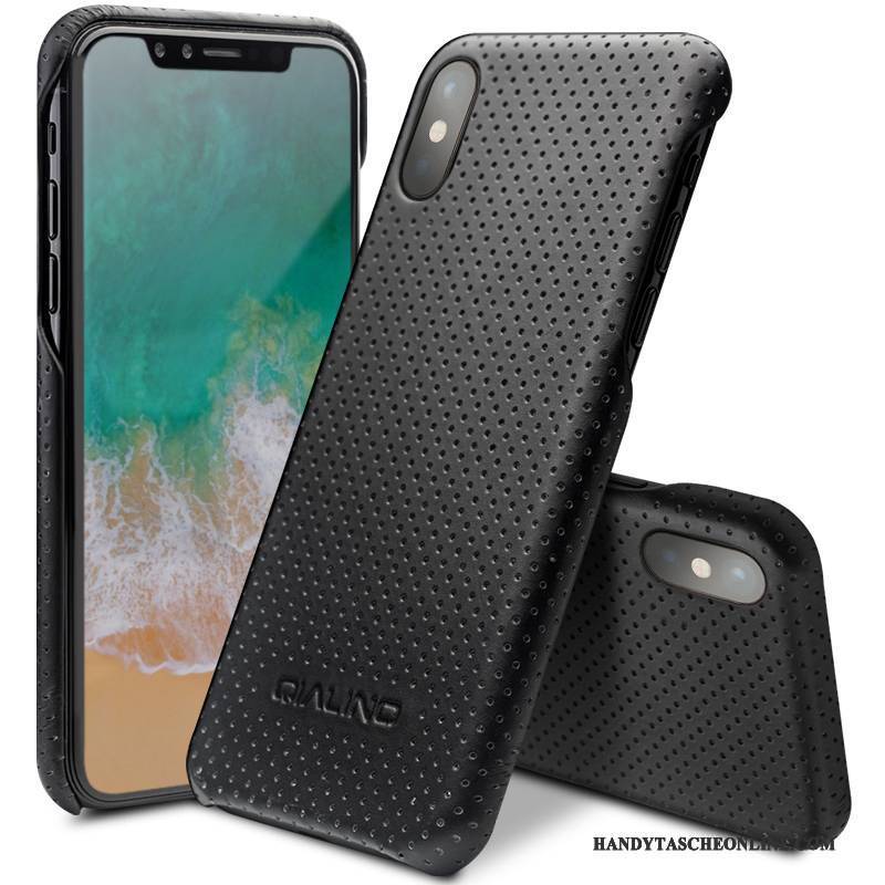 Hülle iPhone X Taschen Handyhüllen Schwarz, Case iPhone X Lederhülle Neu Schlank