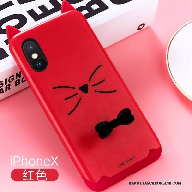 Hülle iPhone X Taschen Nette Nubuck, Case iPhone X Silikon Hängende Verzierungen Rosa