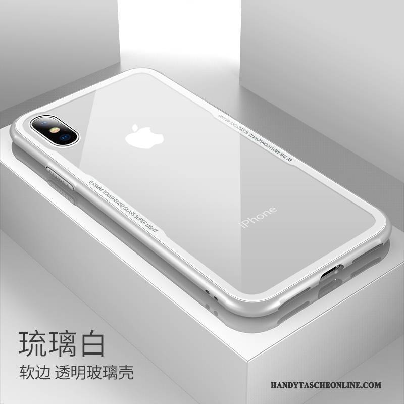 Hülle iPhone X Taschen Transparent Glas, Case iPhone X Silikon Handyhüllen Rot