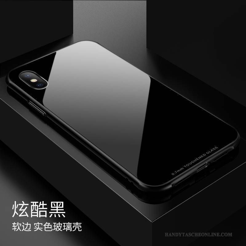 Hülle iPhone X Taschen Transparent Glas, Case iPhone X Silikon Handyhüllen Rot