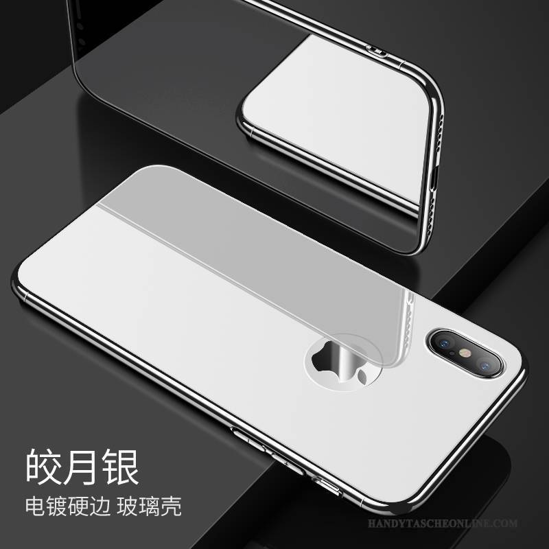 Hülle iPhone X Taschen Transparent Glas, Case iPhone X Silikon Handyhüllen Rot