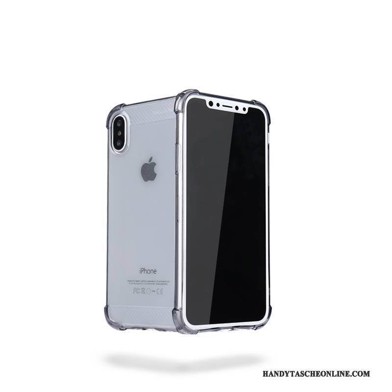 Hülle iPhone X Weiche Blau Handyhüllen, Case iPhone X Schutz Grün Transparent