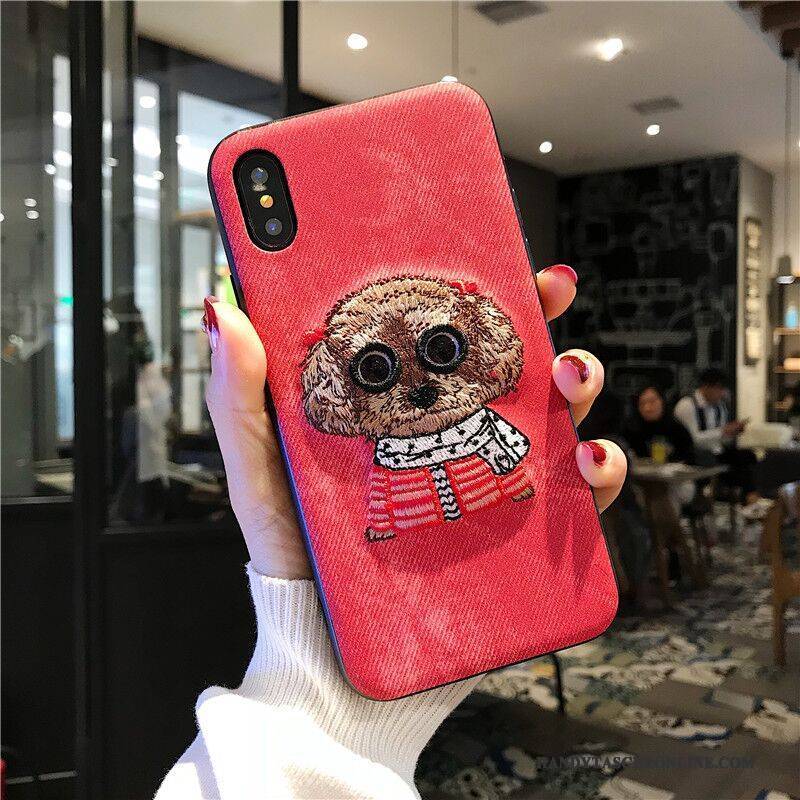 Hülle iPhone X Weiche Grau Anti-sturz, Case iPhone X Taschen Neu Stickerei