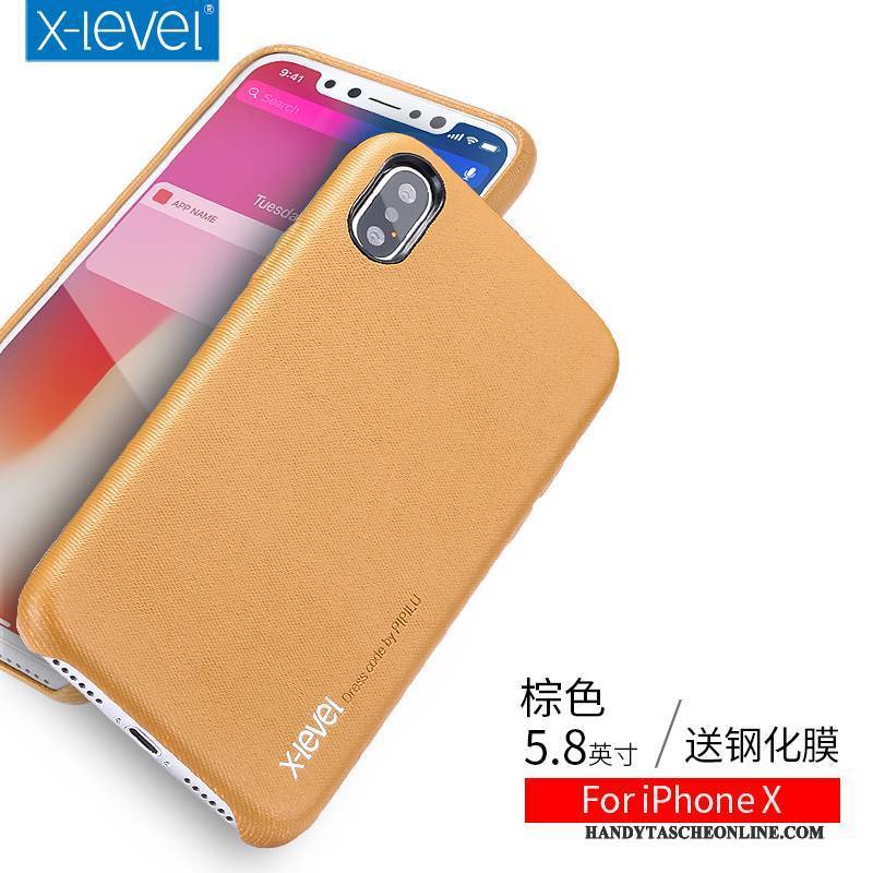 Hülle iPhone X Weiche Nubuck Persönlichkeit, Case iPhone X Kreativ Anti-sturz Schwarz