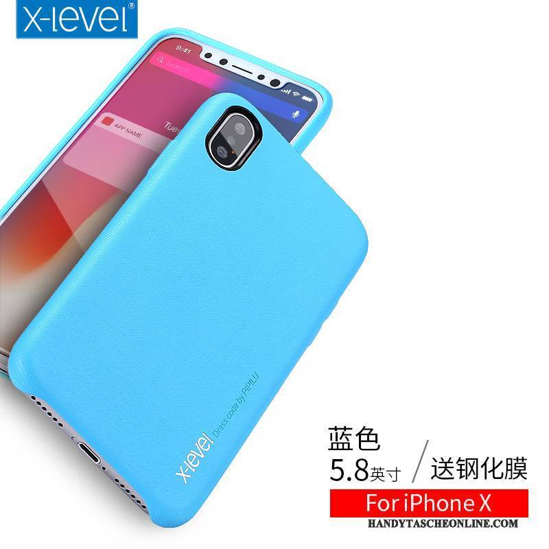 Hülle iPhone X Weiche Nubuck Persönlichkeit, Case iPhone X Kreativ Anti-sturz Schwarz