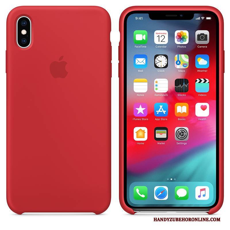 Hülle iPhone Xs Silikon Netto Rot Anti-sturz, Case iPhone Xs Schutz Handyhüllen Blau