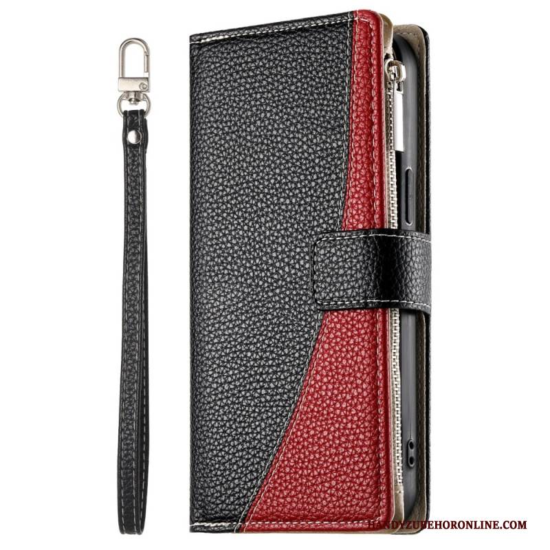 Lederhüllen Für Google Pixel 10 / 10 Pro Zweifarbige Geldbörse Mit Riemen