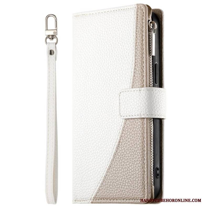 Lederhüllen Für Google Pixel 10 / 10 Pro Zweifarbige Geldbörse Mit Riemen