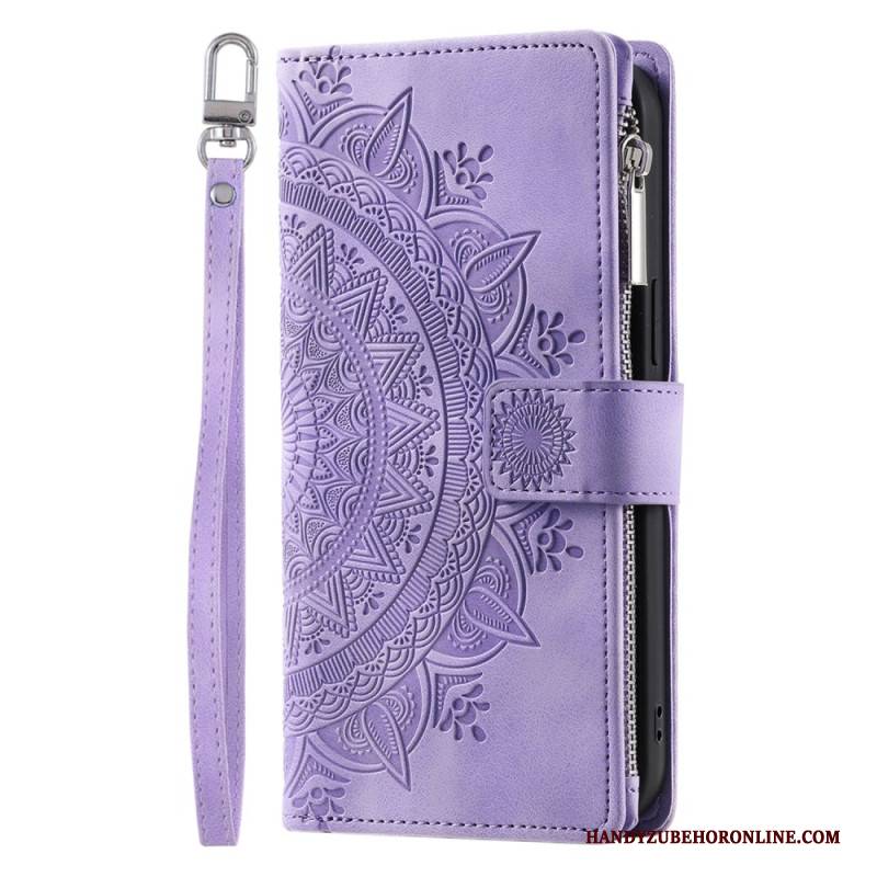 Lederhüllen Für Google Pixel 10 Pro Xl Mandala-geldbörse In Wildlederoptik