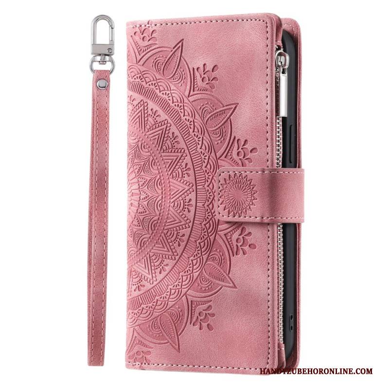 Lederhüllen Für Google Pixel 10 Pro Xl Mandala-geldbörse In Wildlederoptik
