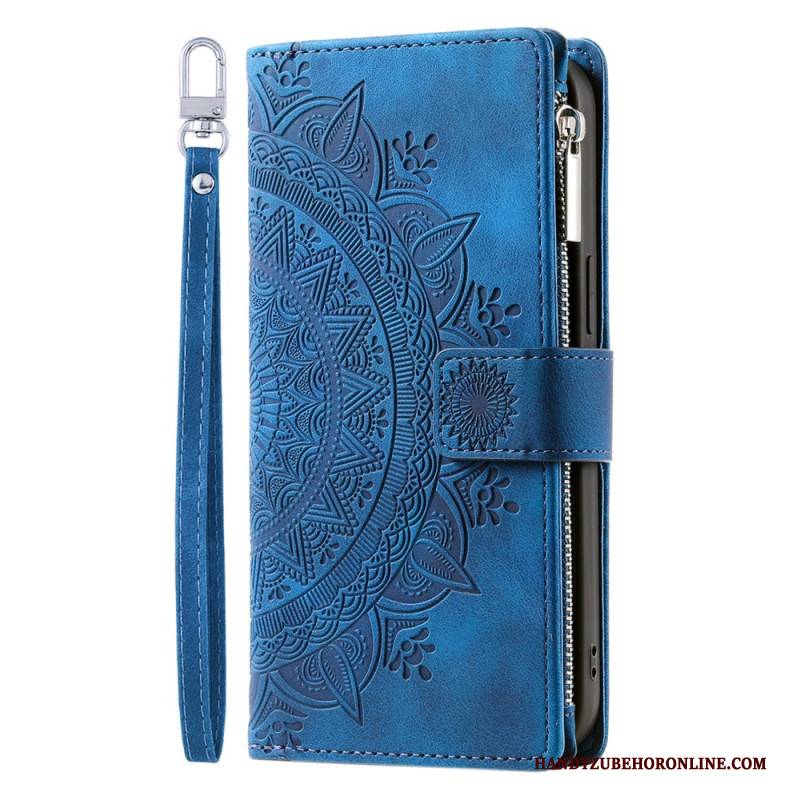 Lederhüllen Für Google Pixel 10 Pro Xl Mandala-geldbörse In Wildlederoptik