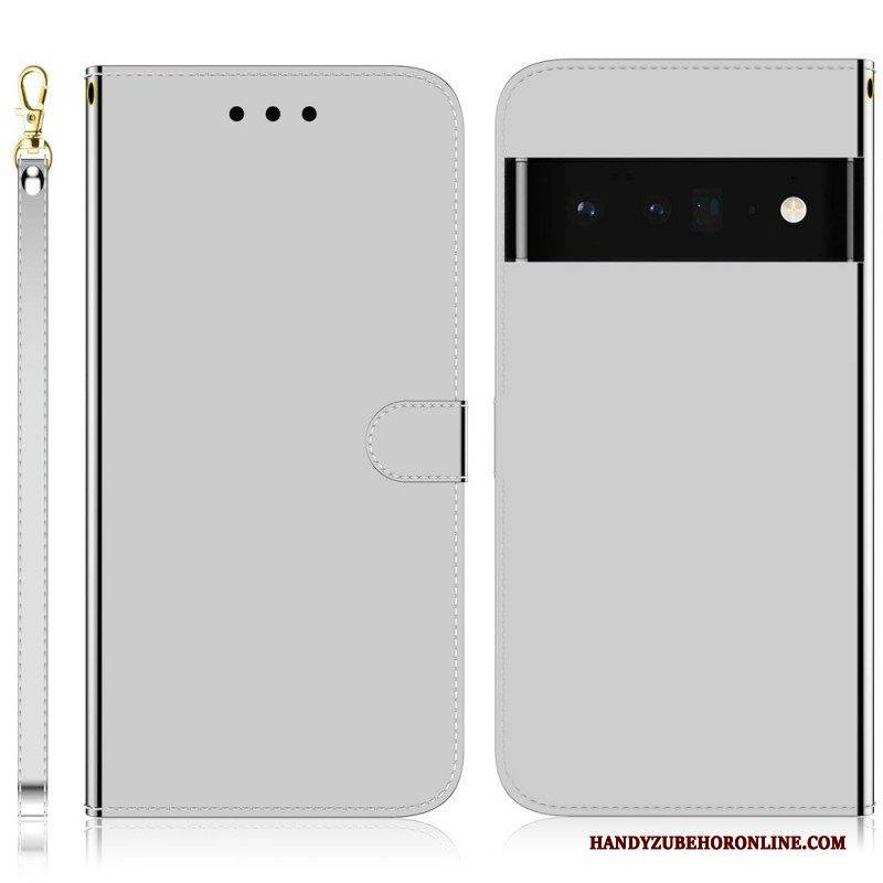Lederhüllen Für Google Pixel 6 Spiegelabdeckung Aus Kunstleder