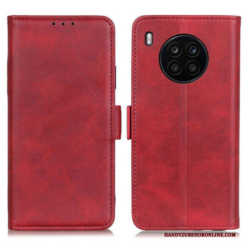Lederhüllen Für Honor 50 Lite Flip Case Doppelte Klappe