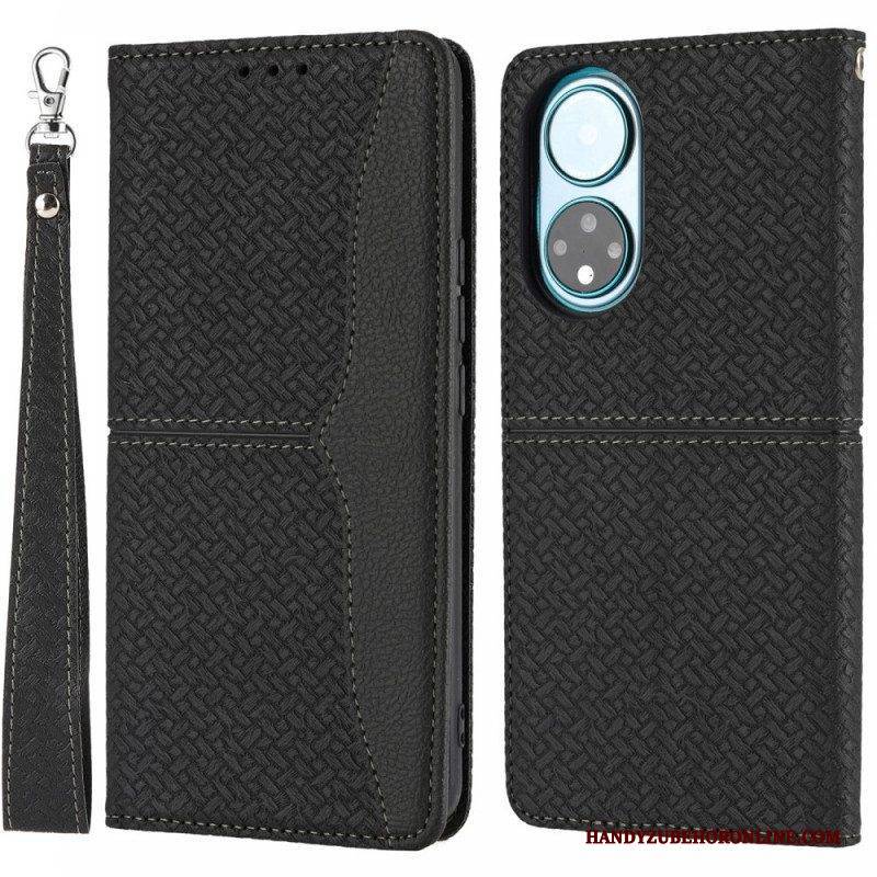 Lederhüllen Für Honor 50 Pro Mit Kordel Gewebtes Lederarmband Im Pro-stil