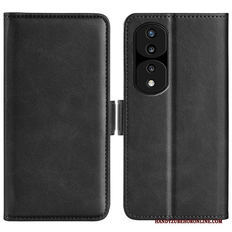 Lederhüllen Für Honor 70 Flip Case Klassische Doppelklappe