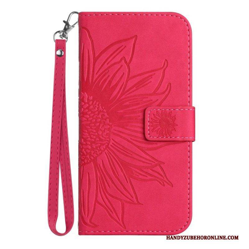 Lederhüllen Für Honor Magic 5 Lite Blume Mit Schlüsselband