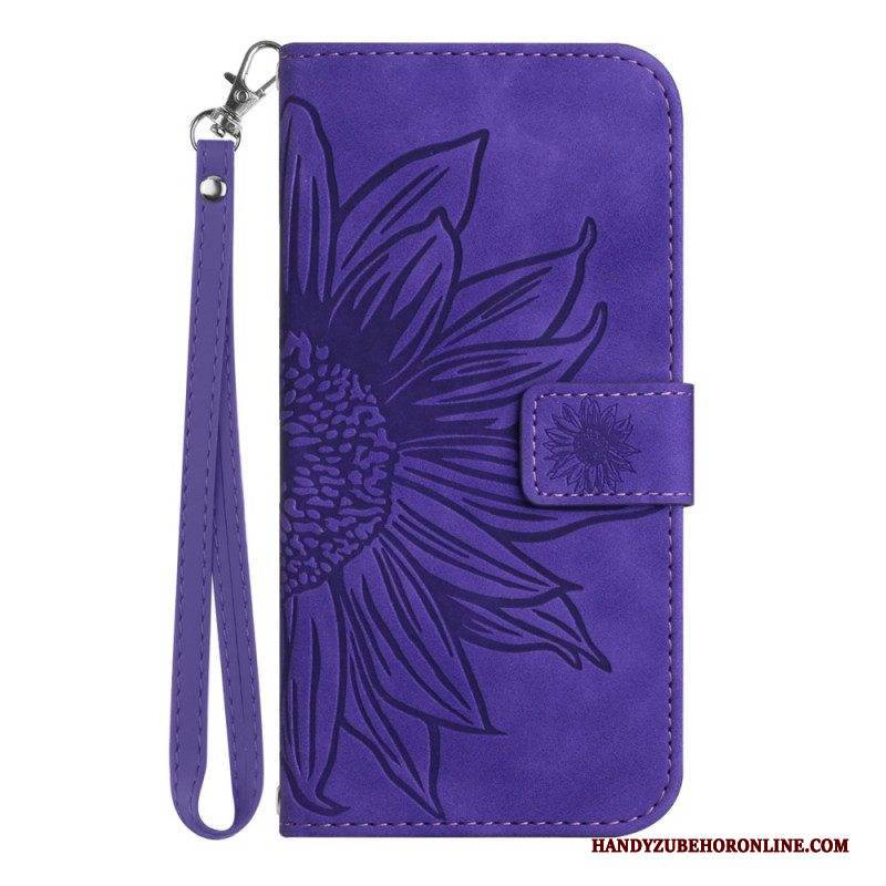 Lederhüllen Für Honor Magic 5 Lite Blume Mit Schlüsselband