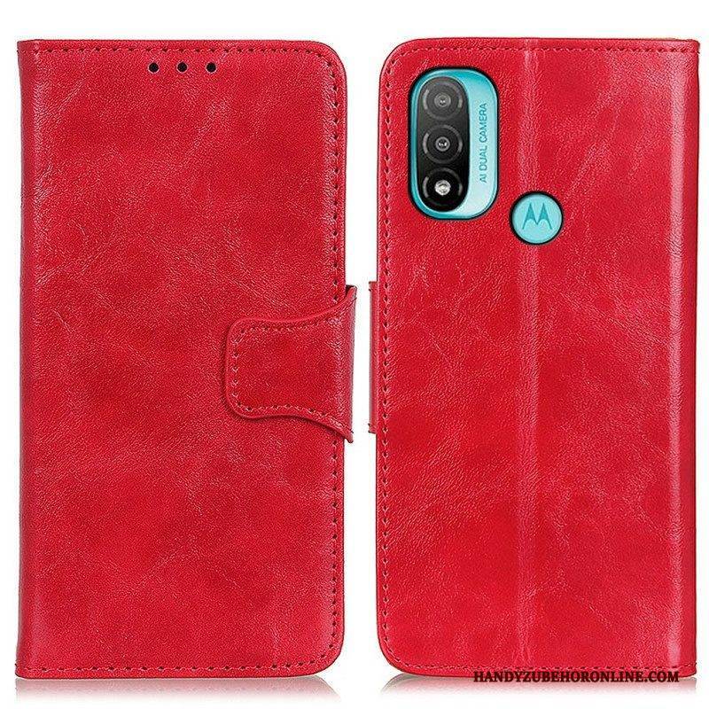 Lederhüllen Für Moto E40 / E30 / E20 Flip Case Doppelseitige Magnetklappe