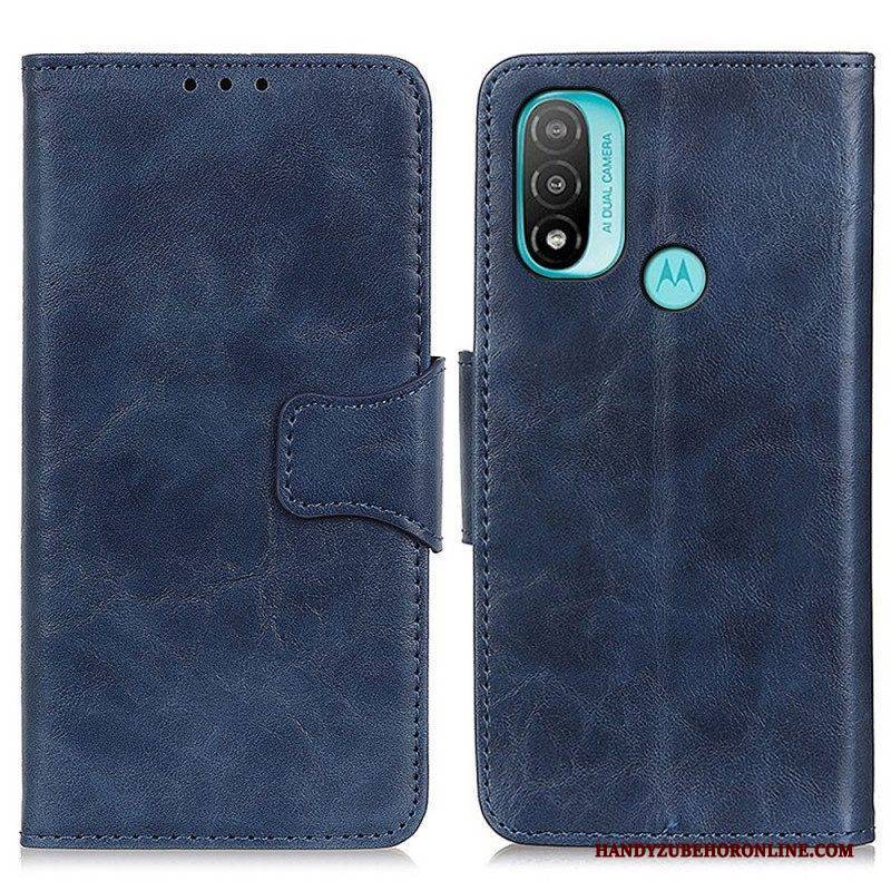 Lederhüllen Für Moto E40 / E30 / E20 Flip Case Doppelseitige Magnetklappe
