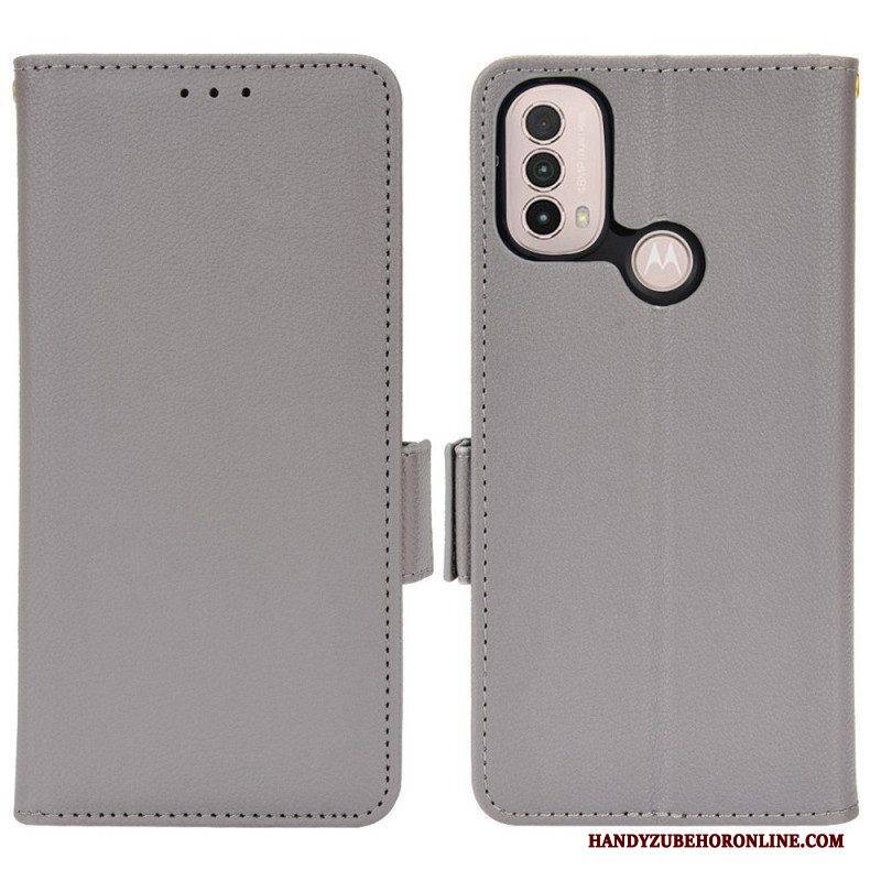 Lederhüllen Für Moto E40 / E30 / E20 Flip Case Klappe Doppelt. Neue Farben