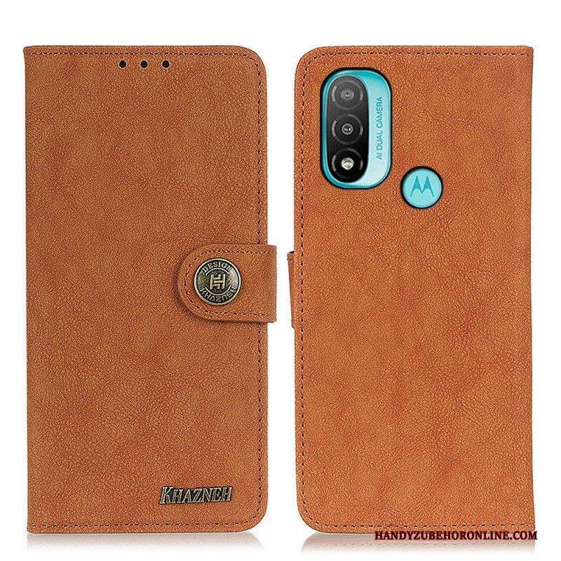Lederhüllen Für Moto E40 / E30 / E20 Khazneh Retro Spaltleder