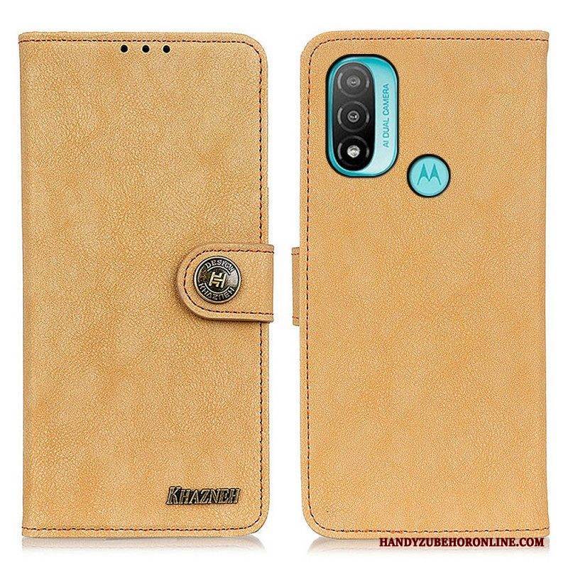 Lederhüllen Für Moto E40 / E30 / E20 Khazneh Retro Spaltleder