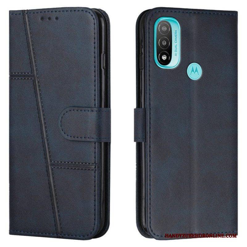 Lederhüllen Für Moto E40 / E30 / E20 Mit Kordel Riemchen-geo-ledereffekt