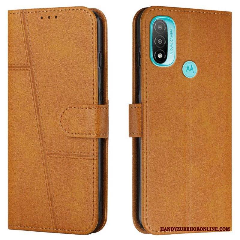 Lederhüllen Für Moto E40 / E30 / E20 Mit Kordel Riemchen-geo-ledereffekt
