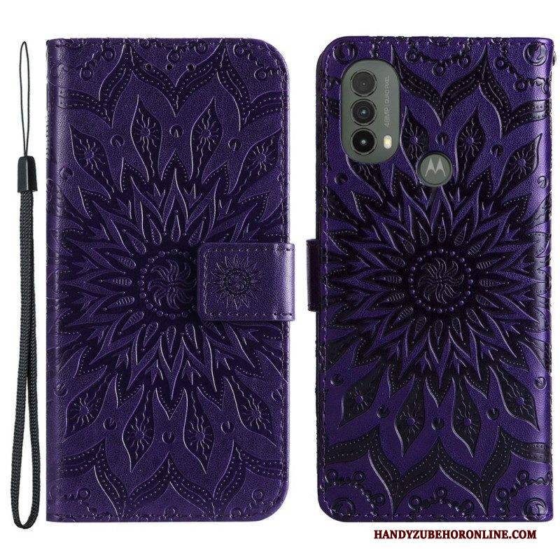 Lederhüllen Für Moto E40 / E30 / E20 Sonnenblume