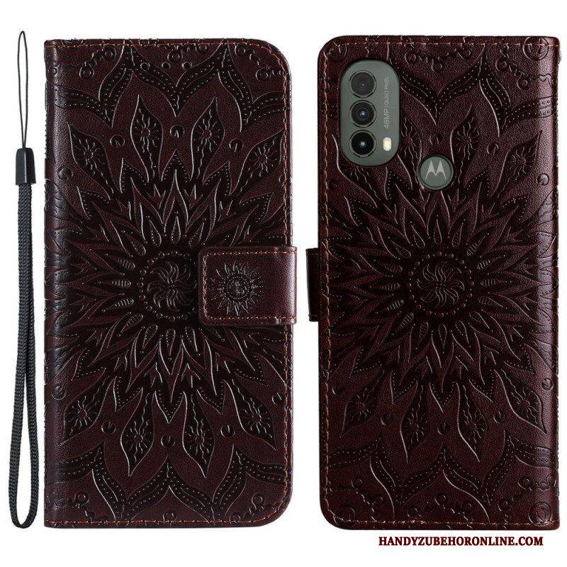 Lederhüllen Für Moto E40 / E30 / E20 Sonnenblume