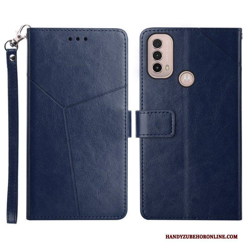 Lederhüllen Für Moto E40 / E30 / E20 Stil Leder Geo Y Design
