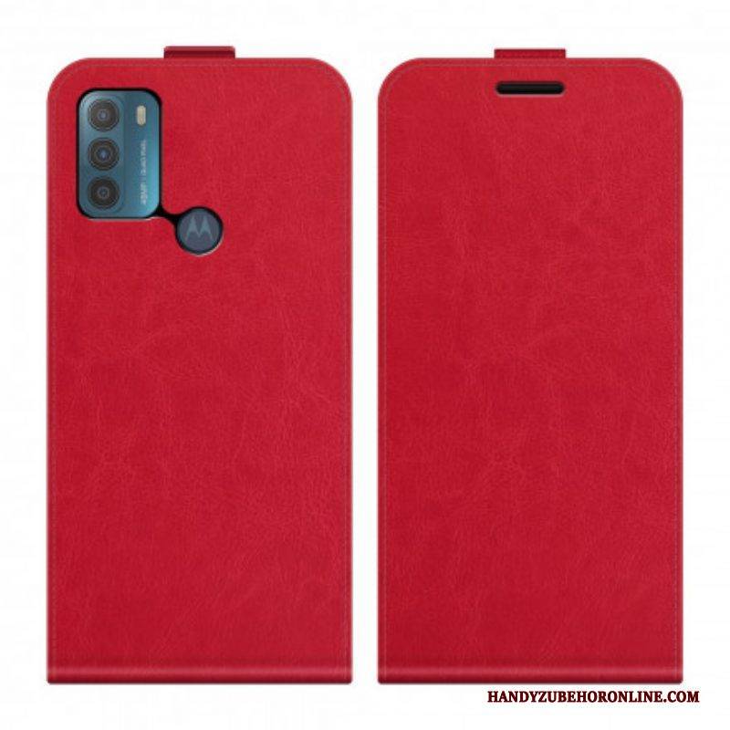 Lederhüllen Für Moto G50 Flip Case Vertikale Klappe In Lederoptik