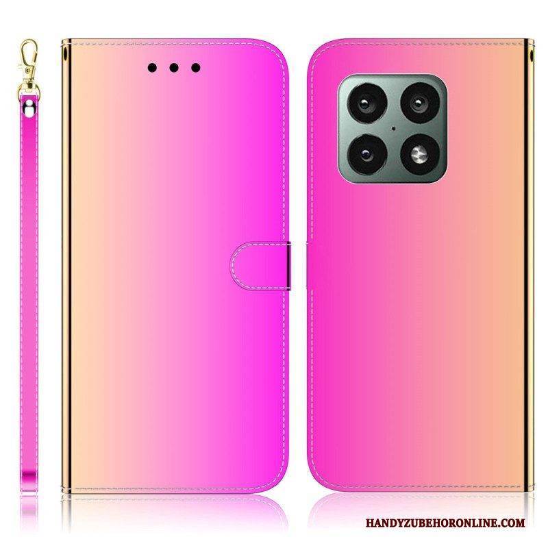Lederhüllen Für OnePlus 10 Pro 5G Spiegelabdeckung Aus Kunstleder