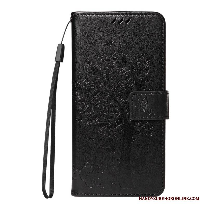 Lederhüllen Für Oneplus 13r Baum Und Katze