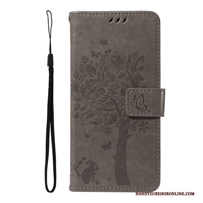 Lederhüllen Für Oneplus 13r Baum Und Katze