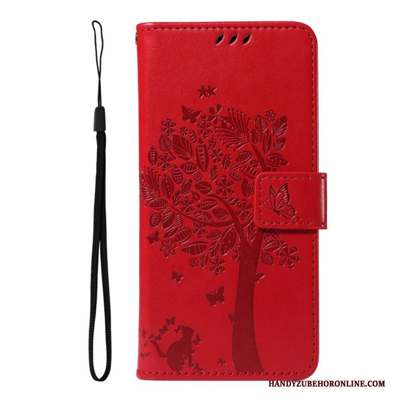 Lederhüllen Für Oneplus 13r Baum Und Katze