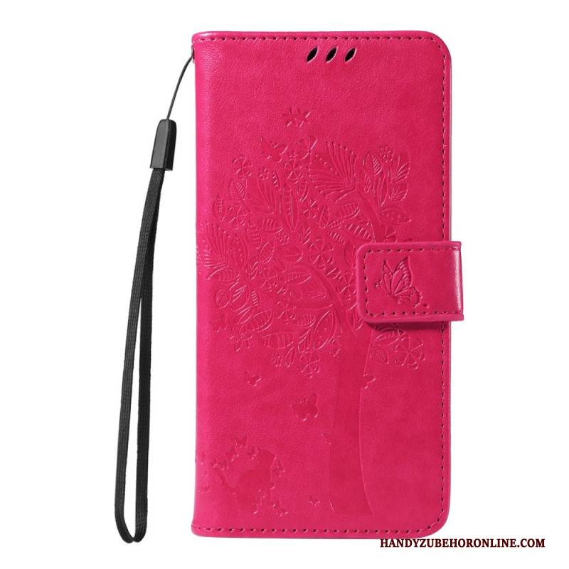 Lederhüllen Für Oneplus 13r Baum Und Katze