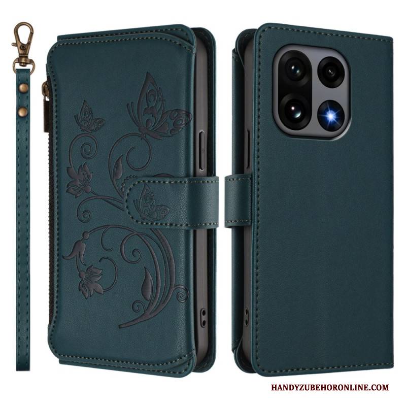 Lederhüllen Für Oneplus 15 Geldbörse Mit Blumenmuster Und Riemen